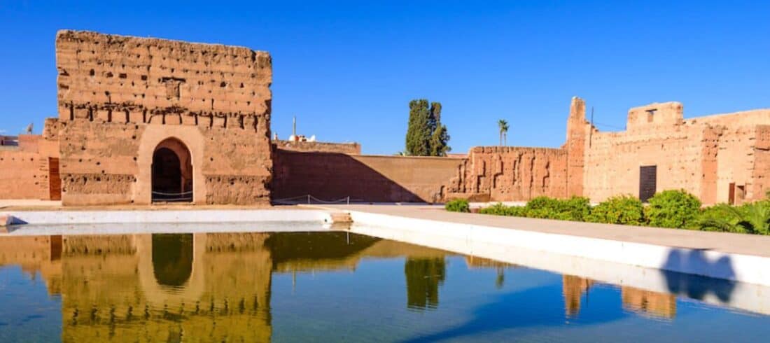 The breathtaking ruins of El Badi Palace in Marrakech, showcasing its historic grandeur.