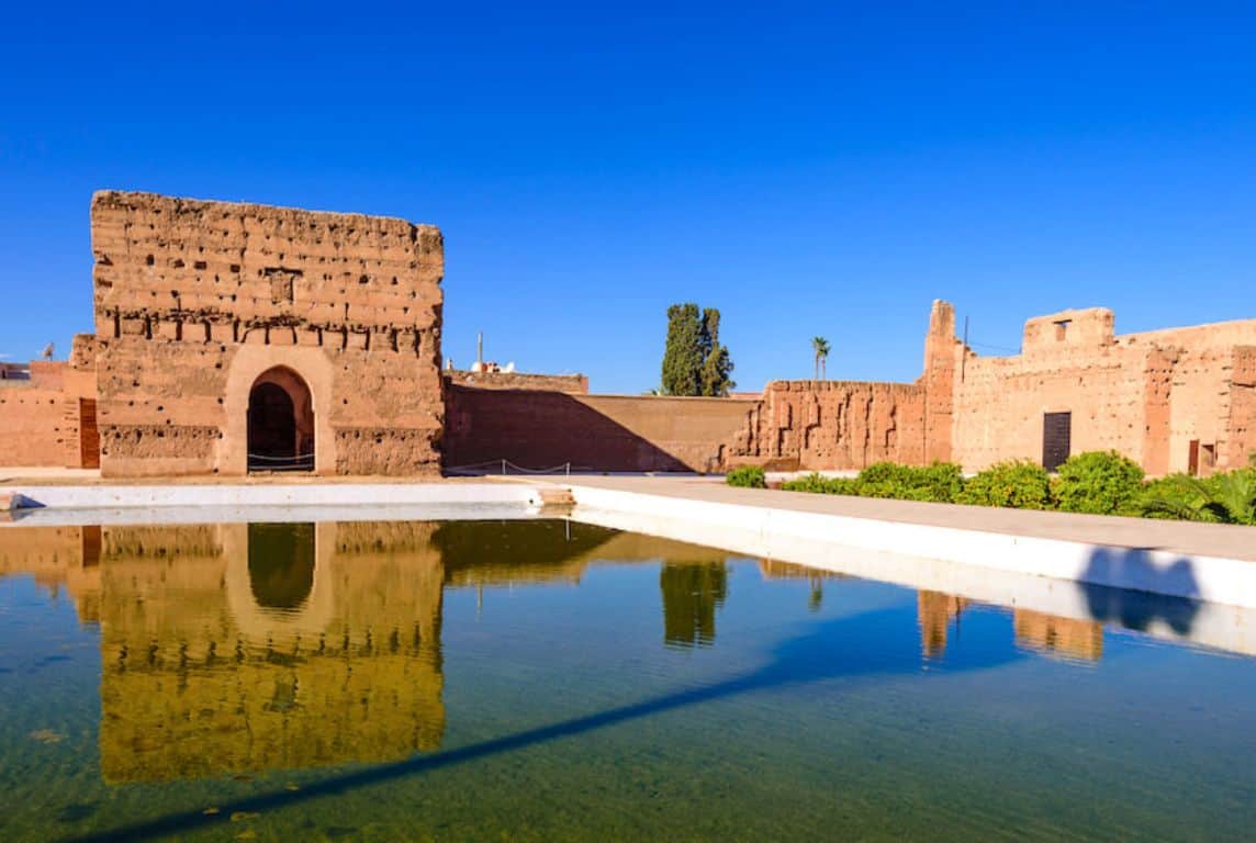 The breathtaking ruins of El Badi Palace in Marrakech, showcasing its historic grandeur.