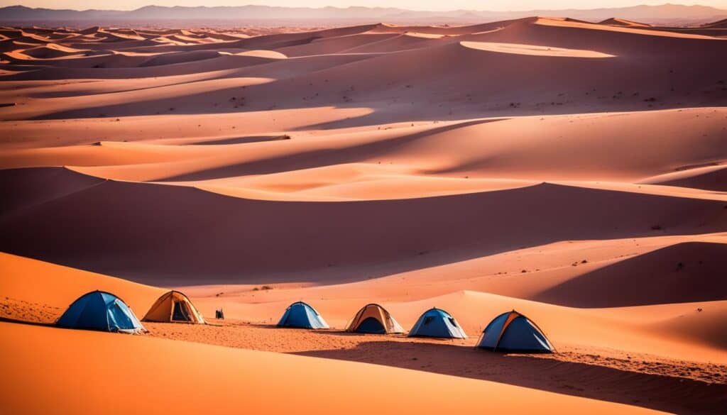 Camping dans le désert du Sahara